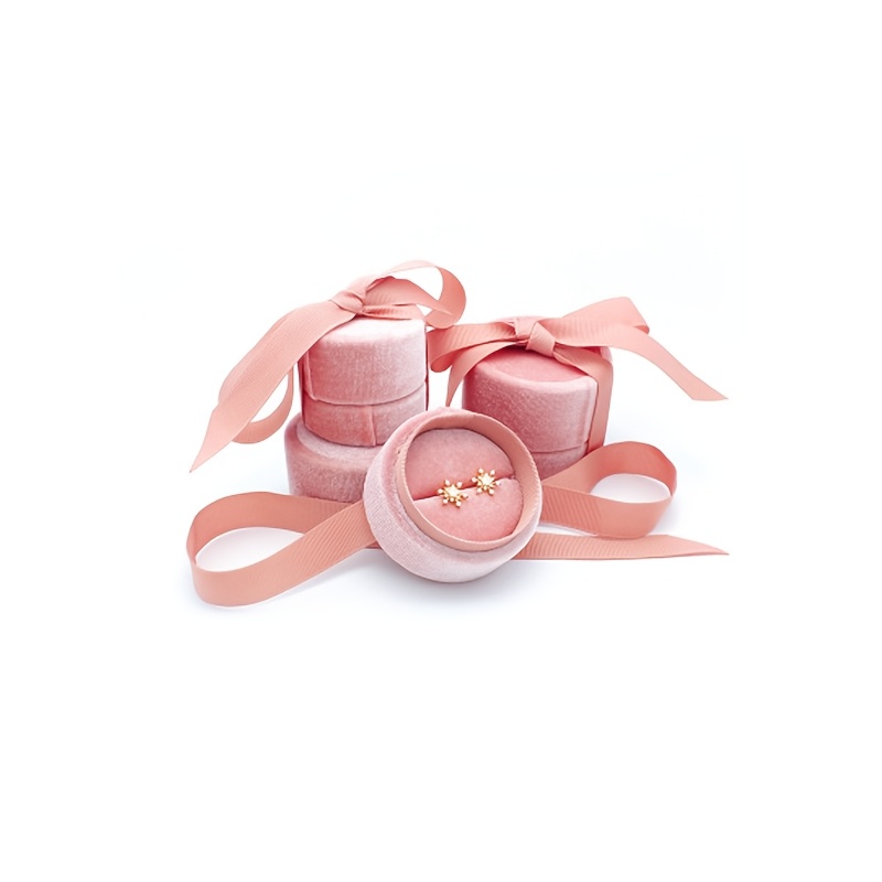 Cylinder Velvet Jewelry Box, Elegant Gift Box